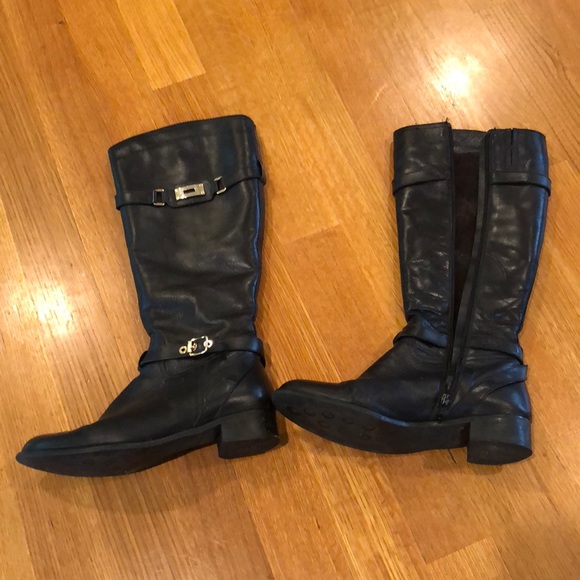 Shoes - Black Leather Boots REAL FUR MADE IN ITALY 🇮🇹